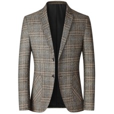 BOOSTIFY Men's Striped Plaid Suit